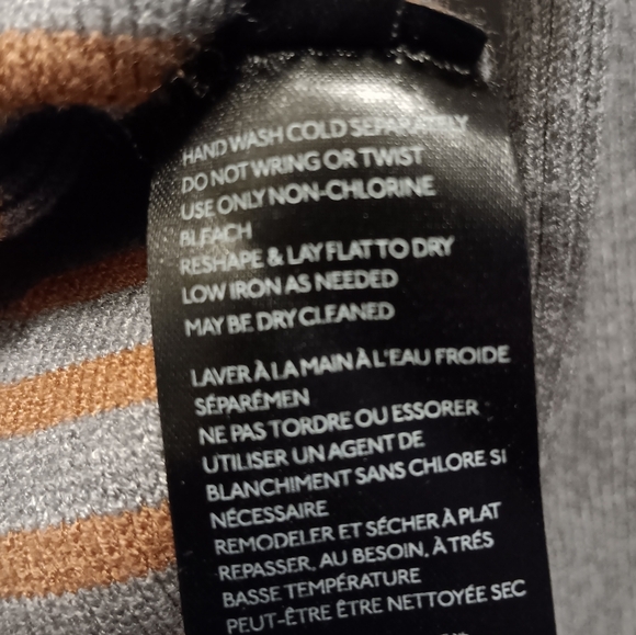 by Anthropologie Elise Ribbed Off Shoulder Tunic Sweater US S Gray/ Orange NWT - Picture 5 of 7